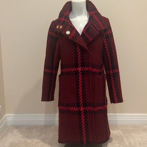 Ann Taylor plaid tweed coat. XSP.